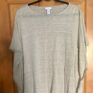 J Jill beige linen pullover poncho style top